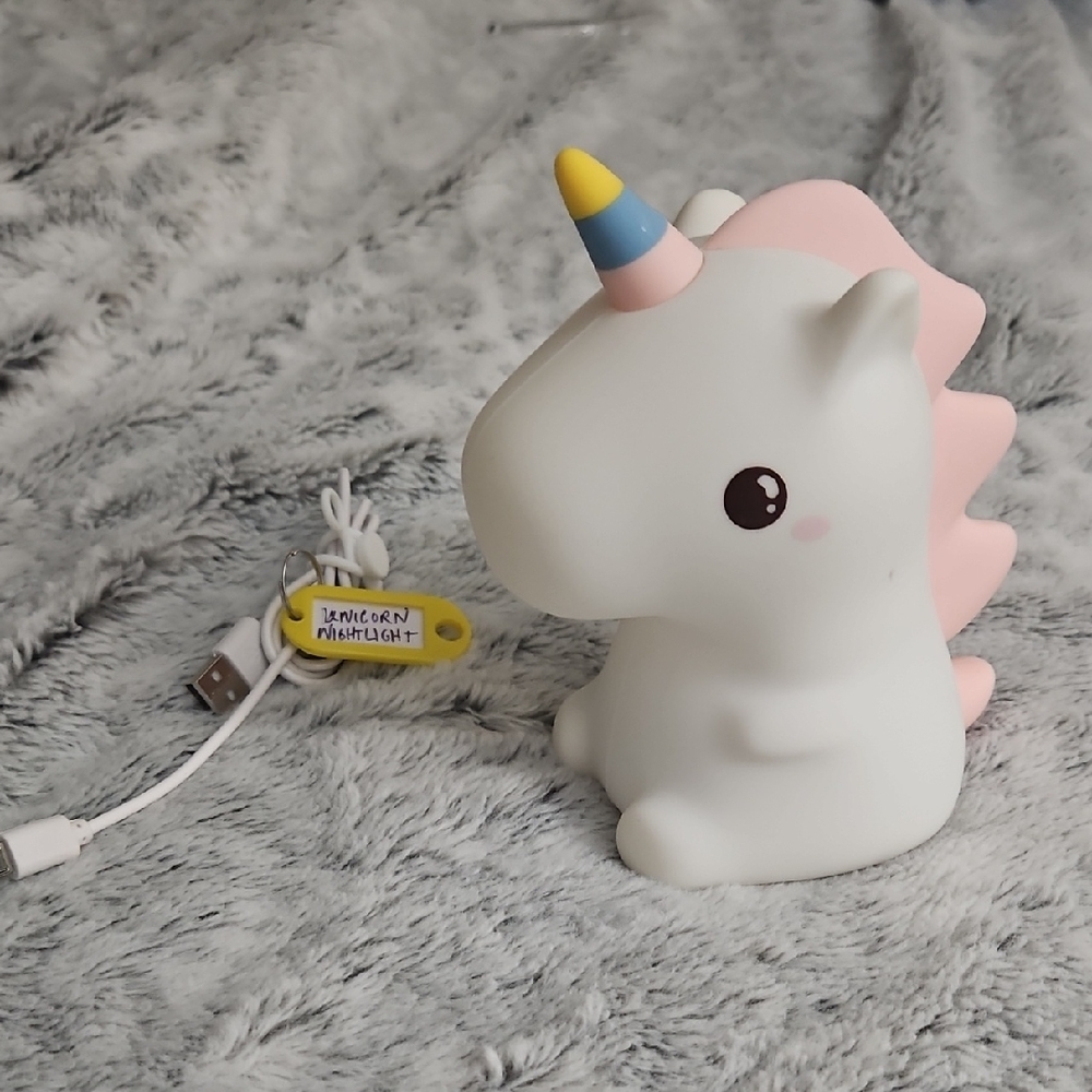 Unicorn Night Light for Kids - Pink and White